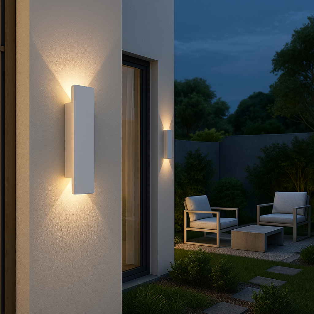LED-Außenleuchte aus Aluminium, Wandleuchte, IP65 wasserdicht, energieeffizient, modernes Design für Fassade, Garten und Terrasse | Sansoti