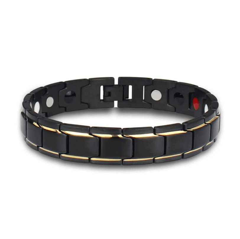 Bracelet magnétique en acier inoxydable avec thérapie par ions infrarouges pour le bien-être quotidien, unisexe, 21cm | Sansoti