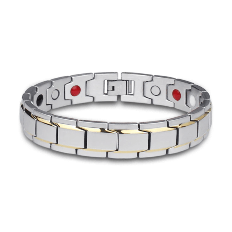 Bracelet magnétique en acier inoxydable avec thérapie par ions infrarouges pour le bien-être quotidien, unisexe, 21cm | Sansoti