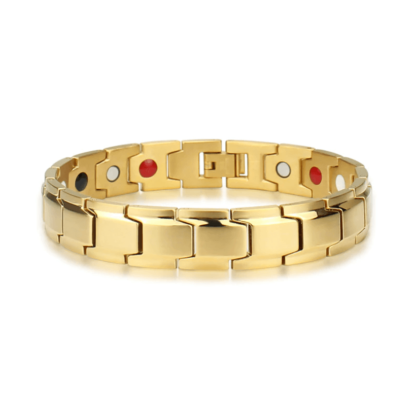 Bracelet magnétique en acier inoxydable avec thérapie par ions infrarouges pour le bien-être quotidien, unisexe, 21cm | Sansoti