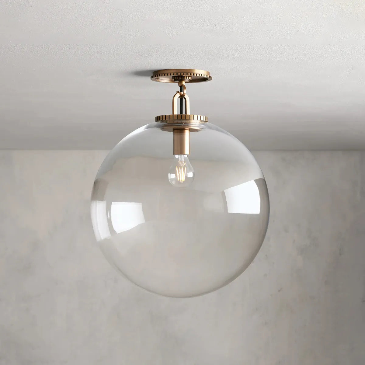 Deckenleuchte aus kugelförmigem Glas und Stahl, modernes Design, Leuchte für Wohnzimmer, Schlafzimmer und Esszimmer, stimmungsvolle Pendelbeleuchtung | Sansoti