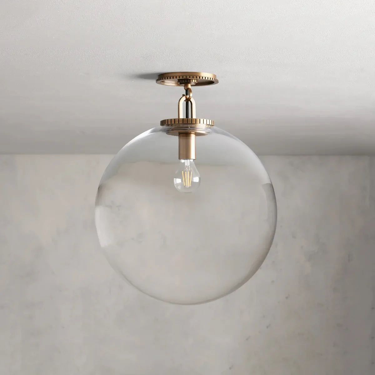 Deckenleuchte aus kugelförmigem Glas und Stahl, modernes Design, Leuchte für Wohnzimmer, Schlafzimmer und Esszimmer, stimmungsvolle Pendelbeleuchtung | Sansoti