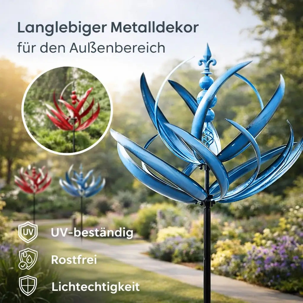 Lotus-Wetterfahne aus Metall, Gartendekoration, Windrichtungsanzeiger, Außendekoration, Garten, Dach, robuster Stahl, wetterbeständiges Design | Sansoti