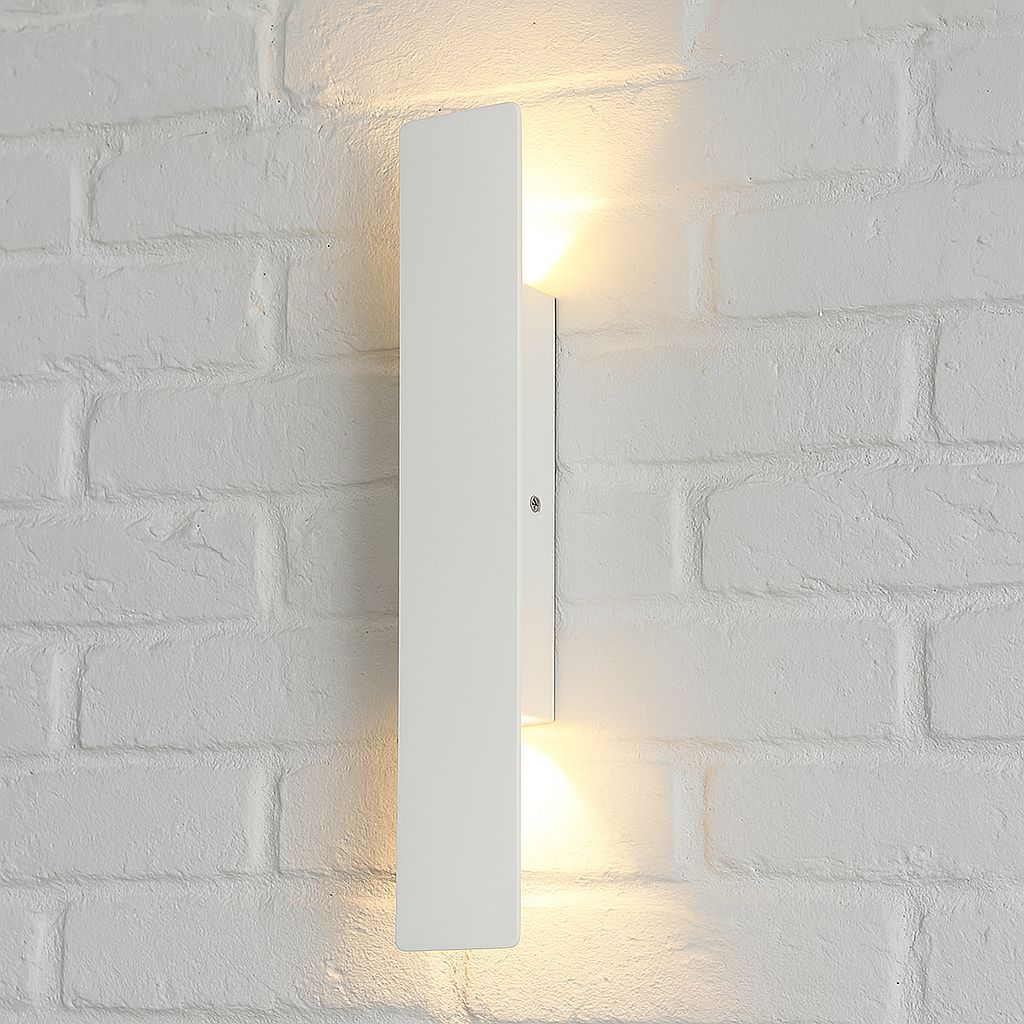 Odporna na warunki atmosferyczne aluminiowa lampa ścienna LED do użytku zewnętrznego, biała, 20,5–61 cm, IP65, wodoodporna, oświetlenie ogrodowe, lampa zewnętrzna | Sansoti