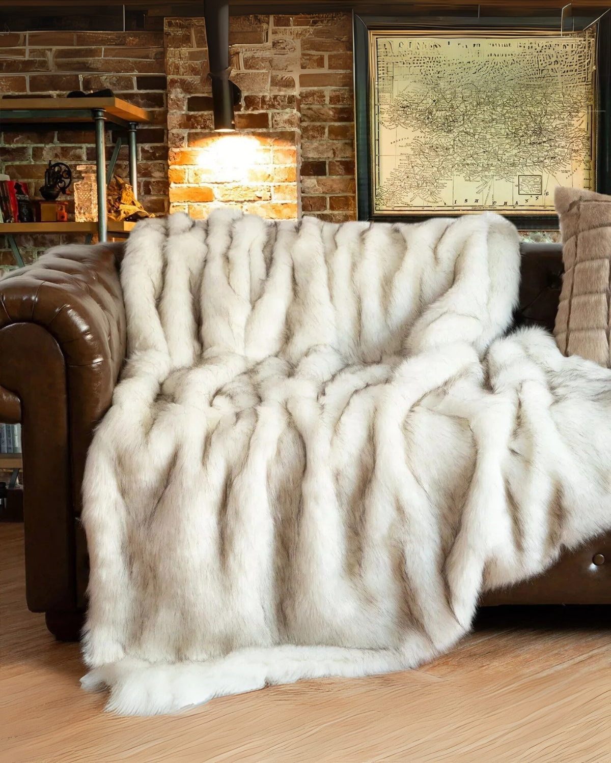Imitatiebont Plaid 127x152cm of 150x200cm Wit Bruin Grijs Goud Scandinavische Woonkamer Slaapkamer Decoratieve Luxe Zachte Textiel Premium Woondeken | Sansoti