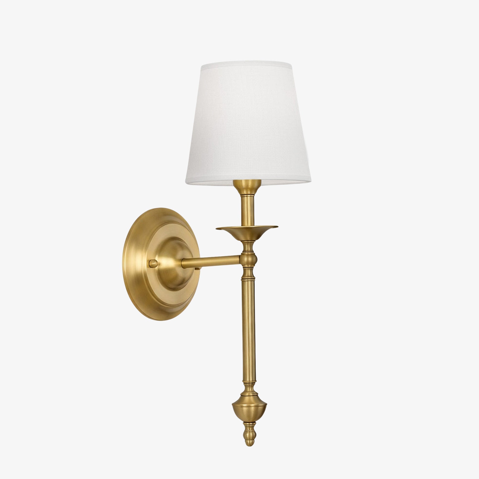 Stoffen Wandlamp met Vintage Koperen Afwerking – Sfeervolle Verlichting voor Hal, Slaapkamer en Woonkamer | Sansoti