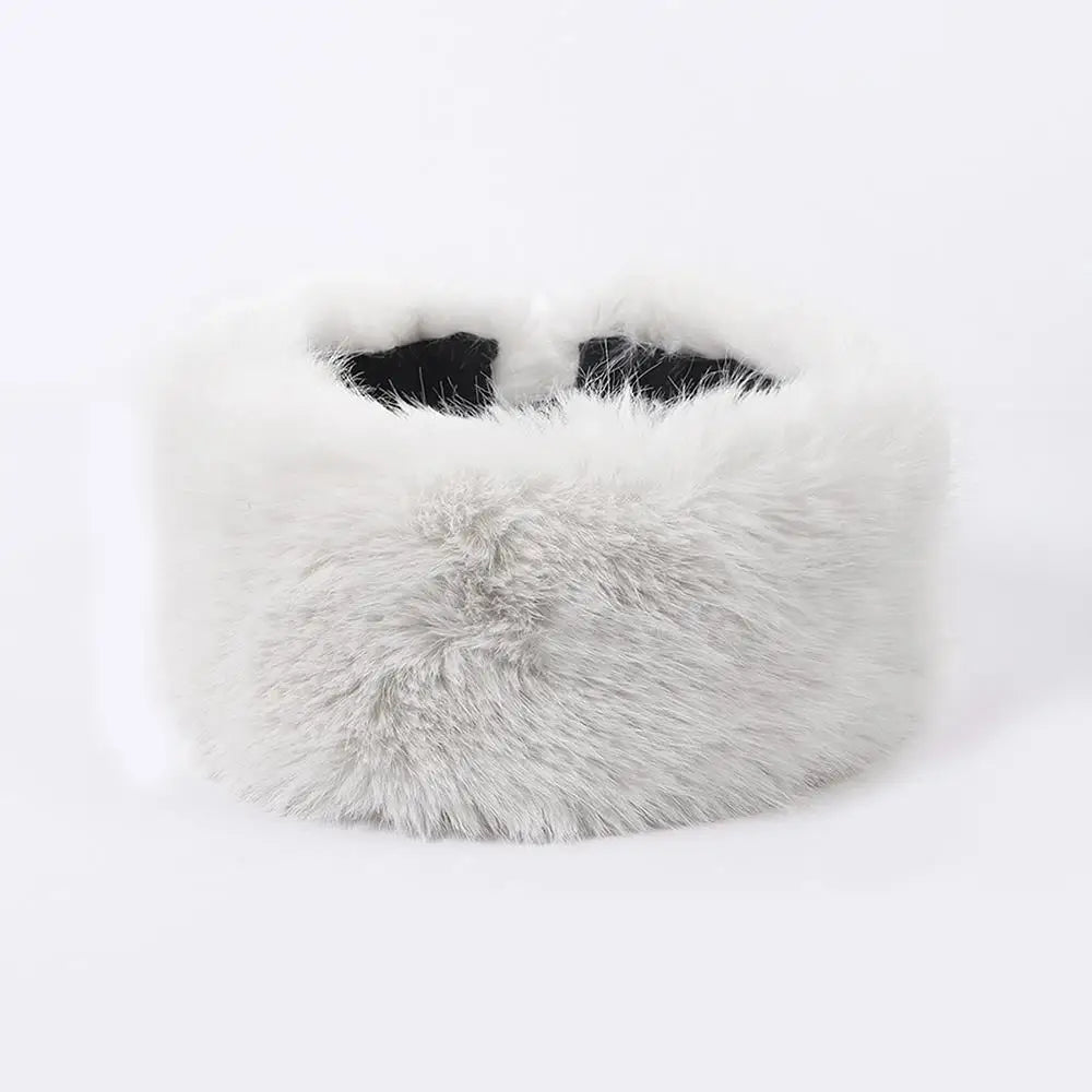 Plush Headband for Women Faux Fur Winter Ear Warmer Elastic Soft Hairband Warm Hair Accessory Comfortable | Sansoti