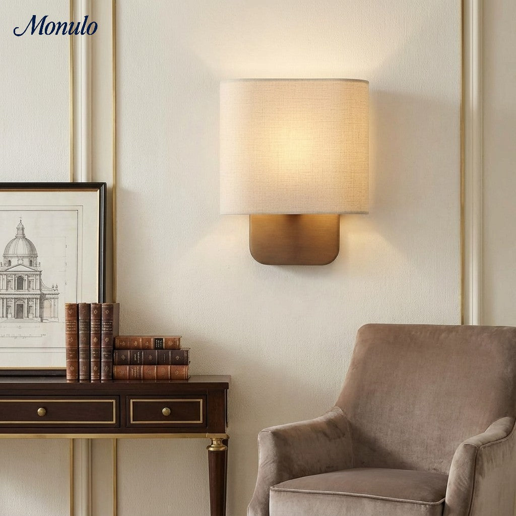Stoffen Wandlamp met Metalen Fitting voor Leeslicht Slaapkamer | Sansoti