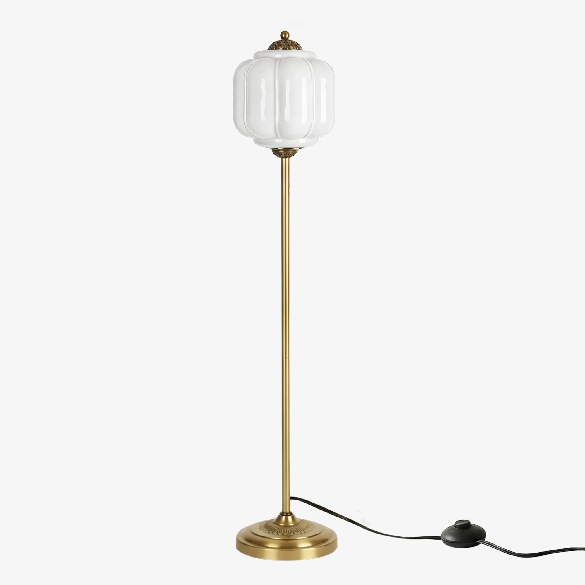 Decoratieve Glazen Pompoen Vloerlamp Retro Organische Stijl Woonkamer Staande Lamp | Sansoti
