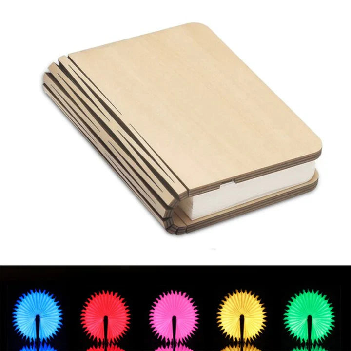 Boeklamp LED met Warm Licht – Decoratieve Houten Lamp in Boekvorm voor Sfeervolle Verlichting | Sansoti