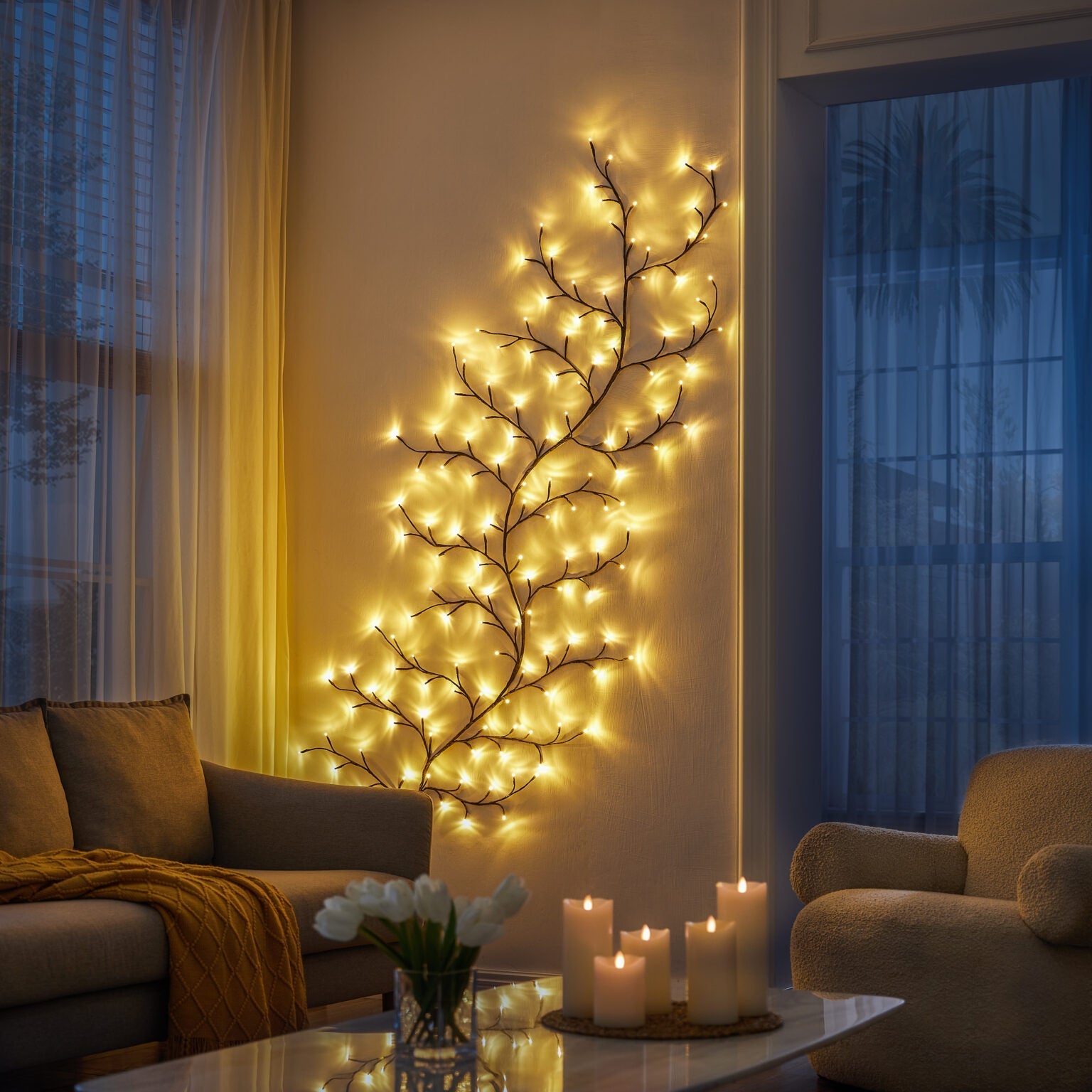 Wilgentakken Verlichting met 144 LEDs — Decoratieve Tak met Dimmer 200cm | Sansoti