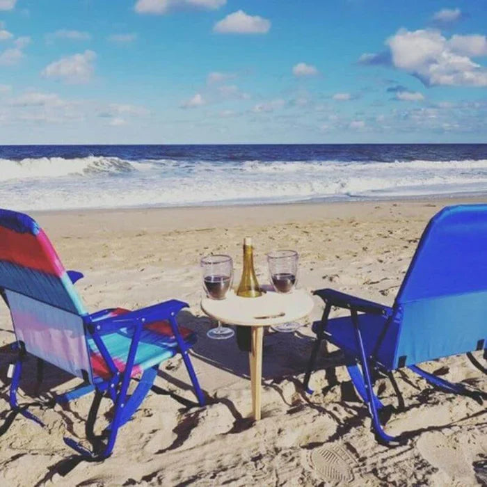 Faltbare hölzerne Picknick-Weinablage für Garten Park Strand Camping Outdoor Tragbarer Weintisch | Sansoti