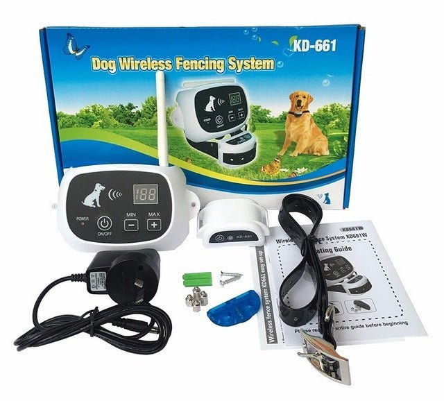 Wireless Dog Fence System with Adjustable Collar Invisible Boundary Safe Off-Leash Area Pet | Sansoti