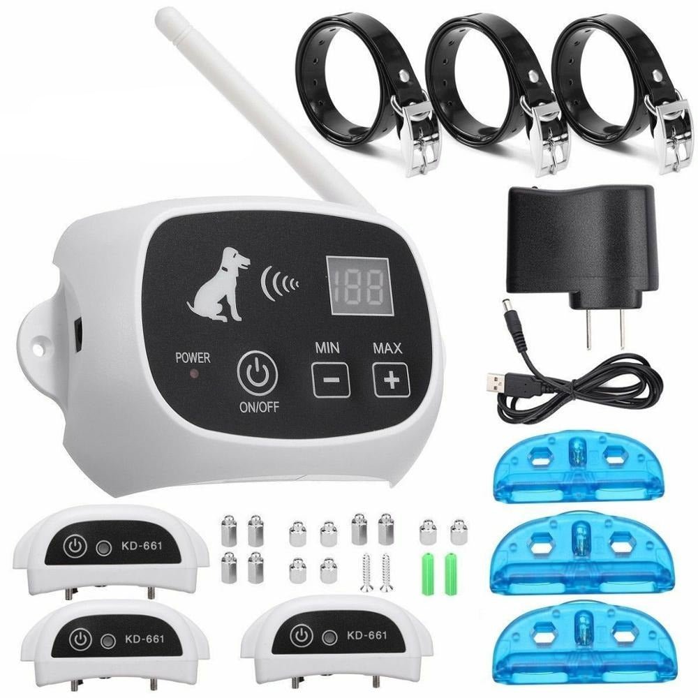 Wireless Dog Fence System with Adjustable Collar Invisible Boundary Safe Off-Leash Area Pet | Sansoti