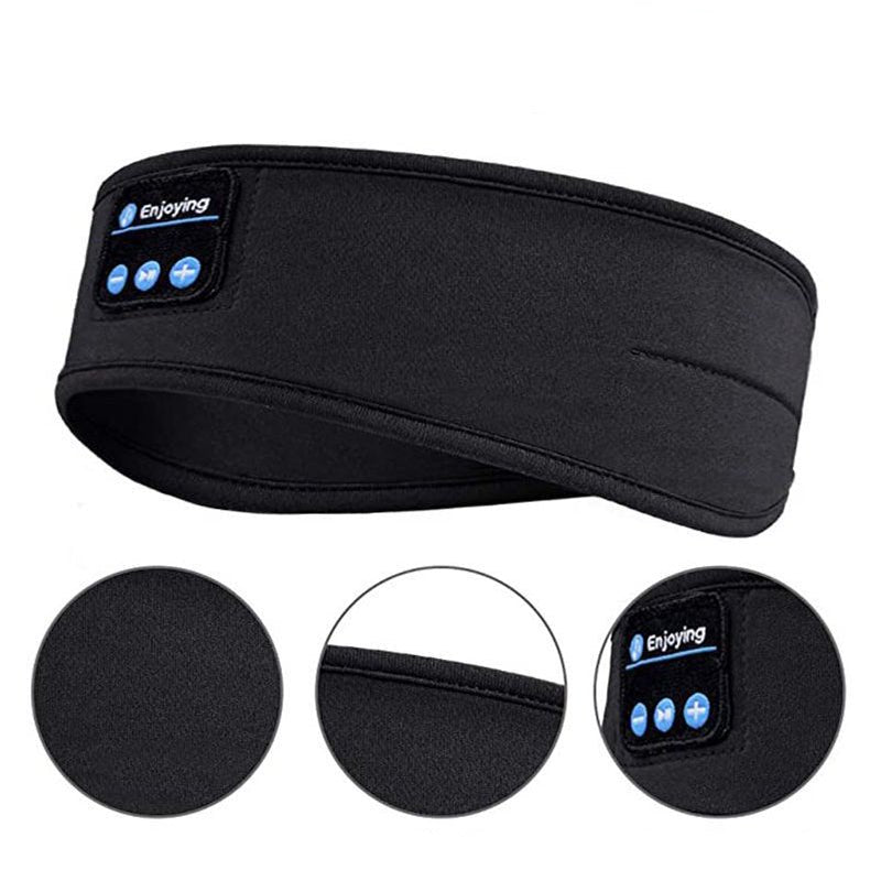 Draadloze Slaap Hoofdband met Bluetooth Speakers Grijs Zwart Yoga Sport Hardlopen Comfortabel Ademend | Sansoti