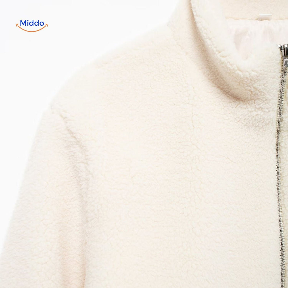 Manteau d’hiver teddy pour femme à col montant - Veste imitation laine d’agneau douce - Beige marron kaki - Modèle chaud pour l’hiver | Sansoti