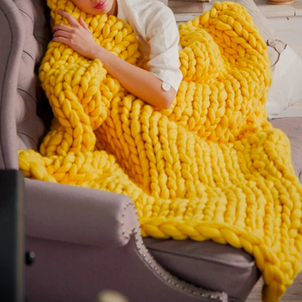 XXL-Strickgarn 1000g Chunky-Garn, weiches dickes Wollgarn für DIY-Decken, Kissen, Wohnaccessoires, Handarbeiten und Stricken | Sansoti