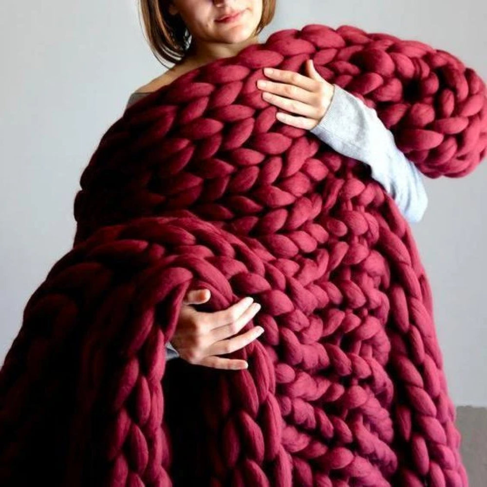 XXL-Strickgarn 1000g Chunky-Garn, weiches dickes Wollgarn für DIY-Decken, Kissen, Wohnaccessoires, Handarbeiten und Stricken | Sansoti