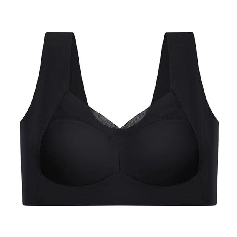 Bequemer Damen-BH nahtloser Tragekomfort Dunkelblau Schwarz Beige Rosa Blau Optimale Unterstützung | Sansoti