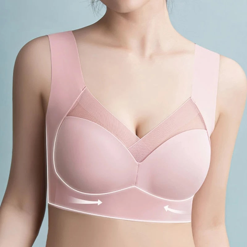Bequemer Damen-BH nahtloser Tragekomfort Dunkelblau Schwarz Beige Rosa Blau Optimale Unterstützung | Sansoti