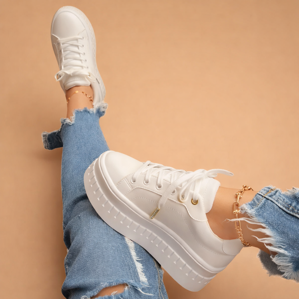 Damen-Plateau-Sneaker mit erhöhter Sohle - lässige, sportliche Schuhe für täglichen Komfort und Stil | Sansoti