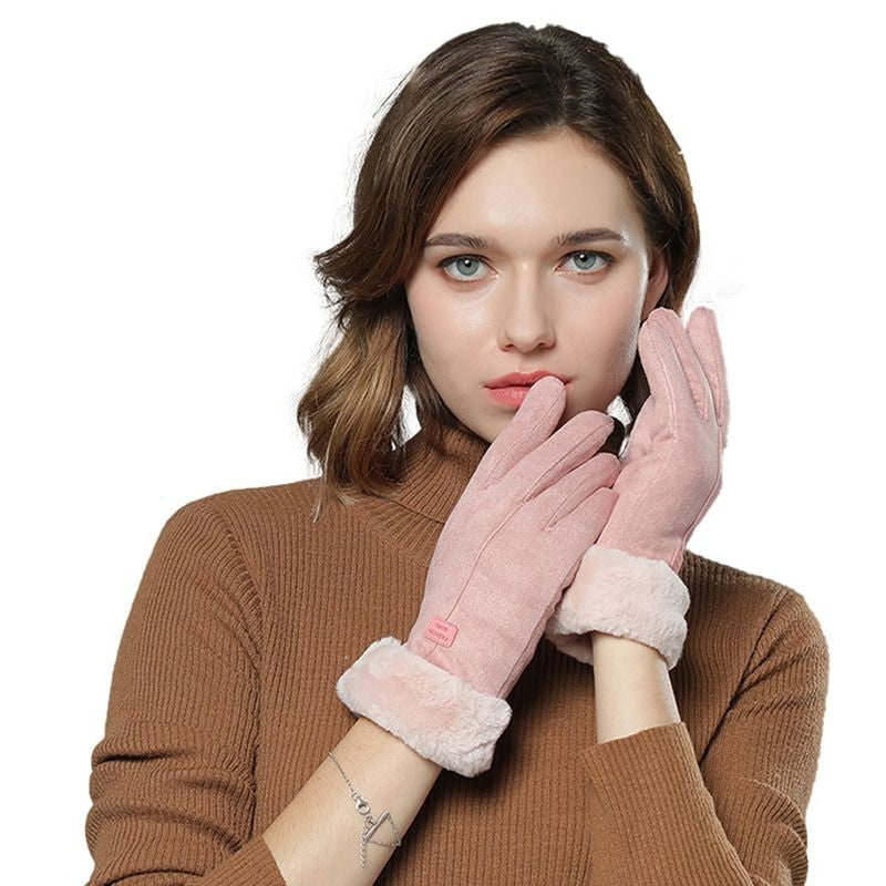 Beheizbare Damenhandschuhe mit wiederaufladbarem Akku und Fleecefutter, Touchscreen-Winterhandschuhe | Sansoti