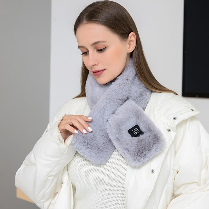 Verwarmbare Neksjaal met Kunstbont USB Verwarming Drie Temperatuurstanden Winter Warmte Accessoire Dames | Sansoti