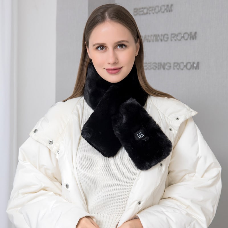 Verwarmbare Neksjaal met Kunstbont USB Verwarming Drie Temperatuurstanden Winter Warmte Accessoire Dames | Sansoti