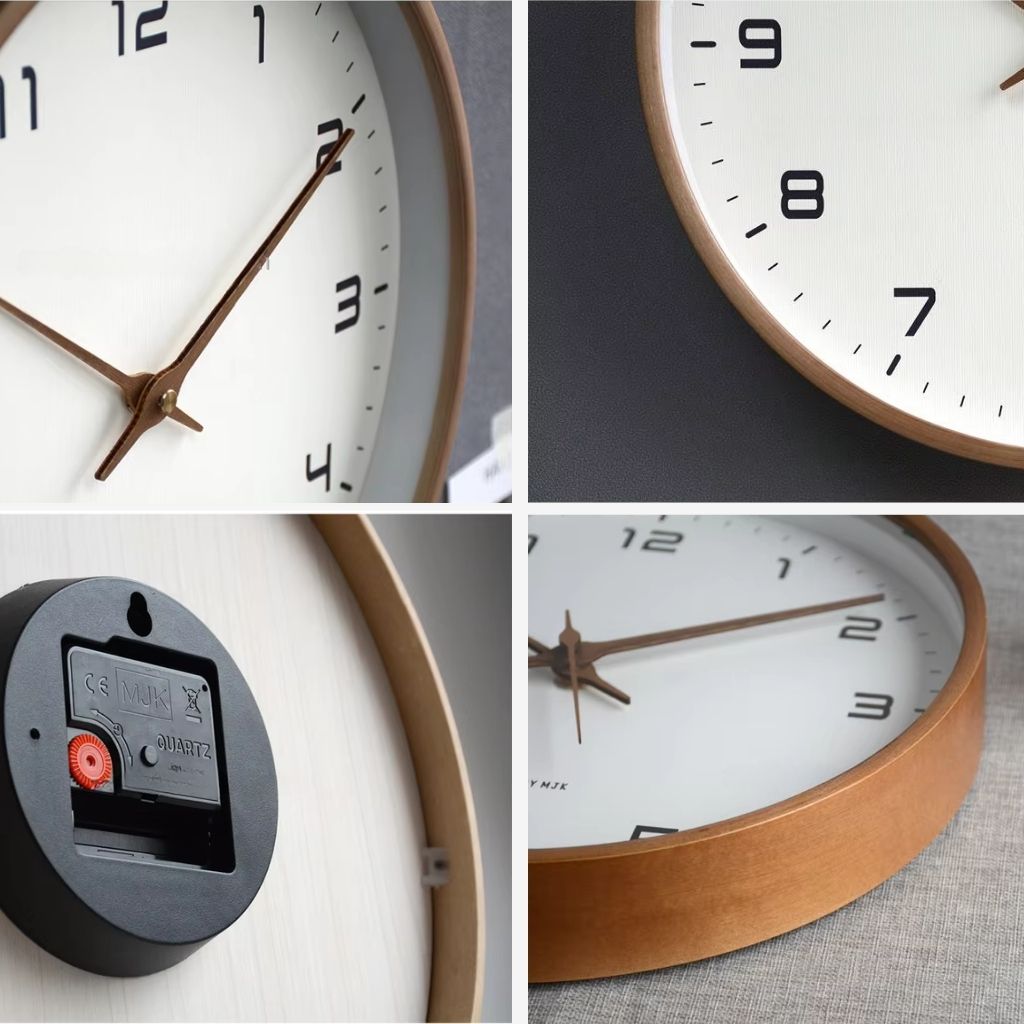 Houten Wandklok Scandinavisch Minimalistisch Stil 25cm 30cm Rond | Sansoti