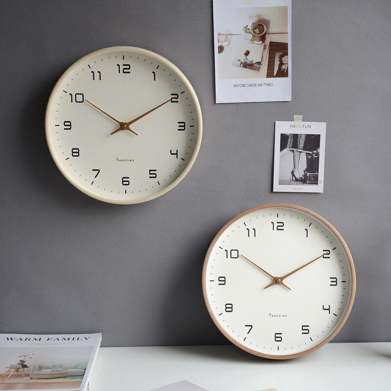 Houten Wandklok Scandinavisch Minimalistisch Stil 25cm 30cm Rond | Sansoti