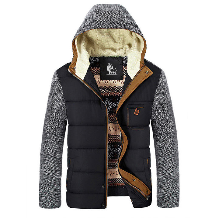Fleece Winter Jacket with Warm Lining Water-Repellent Black Outdoor Clothing for Walking Camping Men and Women | Sansoti
