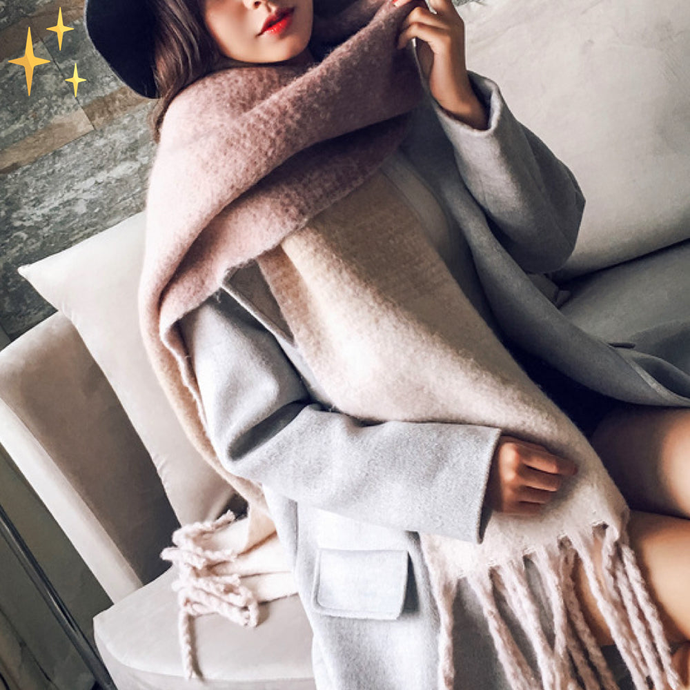 Soft Wool Wrap with Plaid Print and Fringes for Warmth Style and Comfort in Autumn and Winter | Sansoti
