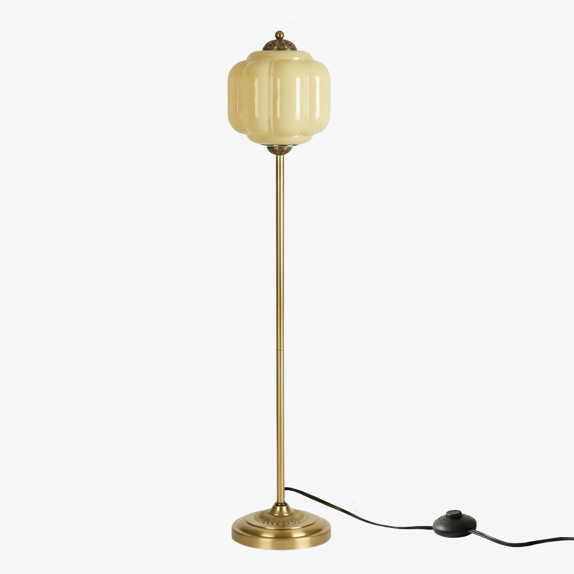 Decoratieve Glazen Pompoen Vloerlamp Retro Organische Stijl Woonkamer Staande Lamp | Sansoti