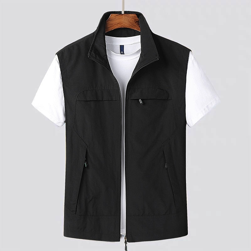 Sneldrogende Outdoor Bodywarmer met Meerdere Zakken voor Heren Mesh Ademend Vest Mourloos voor Vissen Wandelen Kamperen Actief Buitenleven | Sansoti
