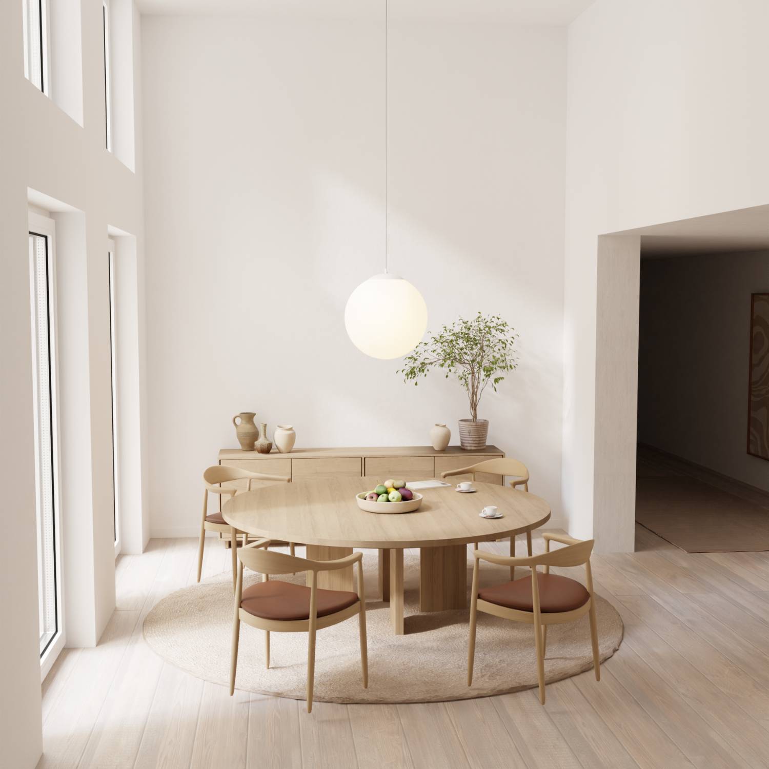 Minimalistische design hanglamp van opaalglas – Elvéra