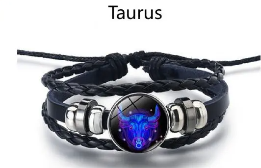 Edelstenen Armband met Sterrenbeeld Symbool Lapis Lazuli Sodaliet Leer Staal Beschermend Spiritueel Sieraad | Sansoti