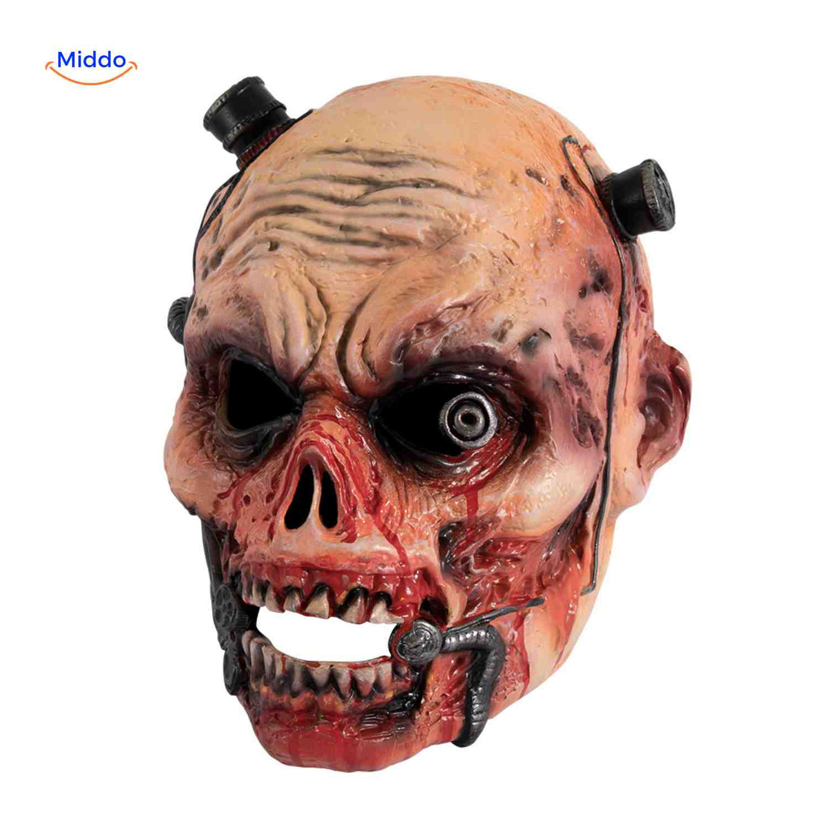 Horror-Maske Cyborg-Zombie | RP-Schaumstoff 24x25cm | Bequem und atmungsaktiv | Halloween-Kostümzubehör | Sansoti