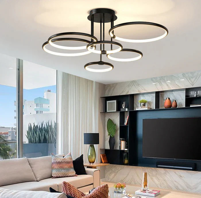 Sansoti | LED Ring Plafondlamp – Moderne Design Plafonnière (3–6 Ringen) – Dimbaar & Warm/Neutraal/Koud Licht