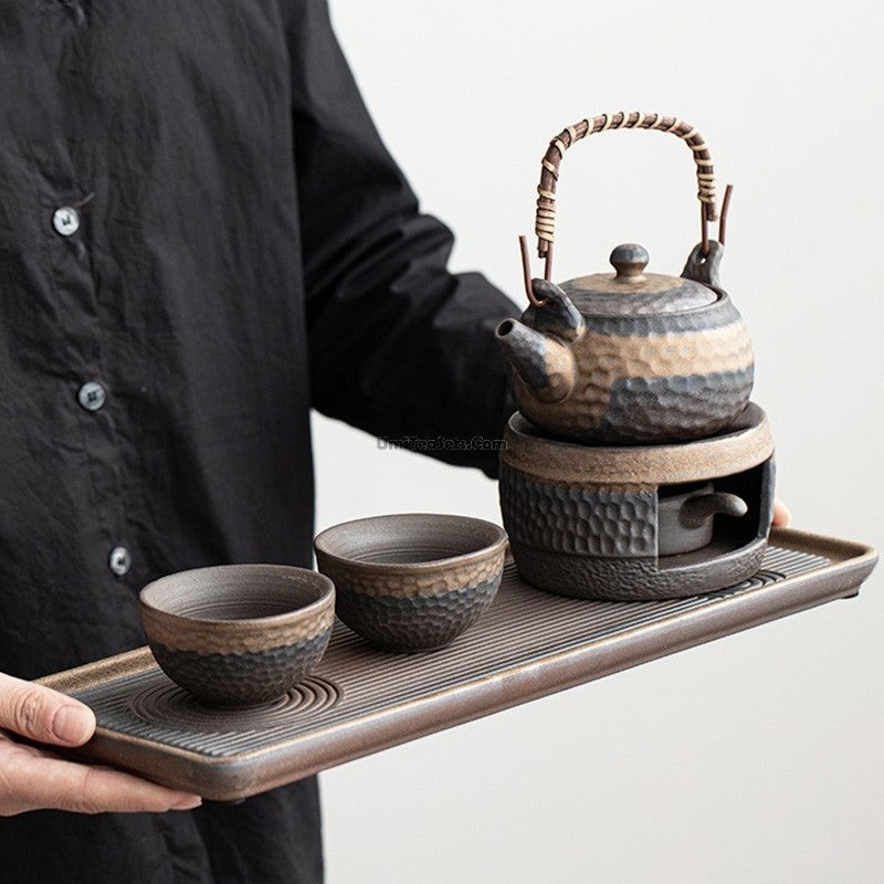 Wabi Sabi Japanisches Teeservice Keramik mit Tablett und Teewärmer | Restfield